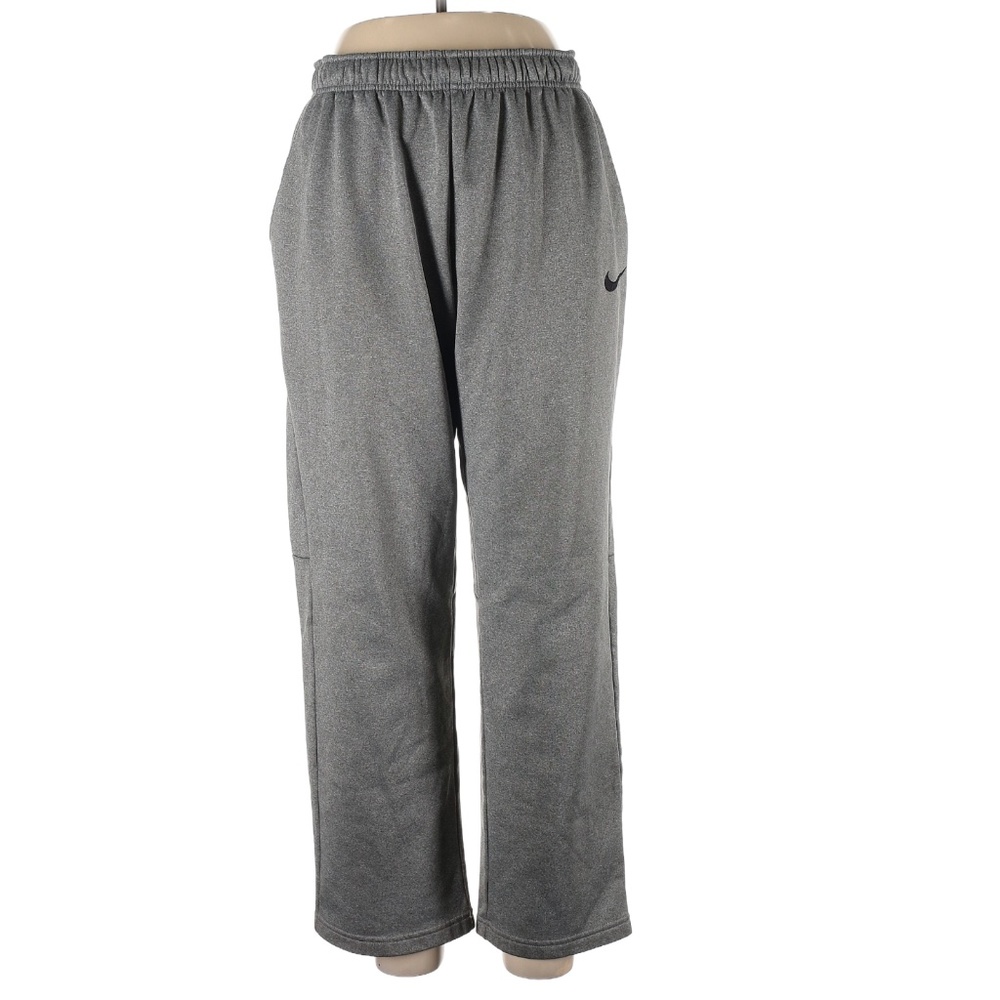 Nike Mens Therma Fit Open Adjustable Bottom Training Sweatpants Gray Joggers
